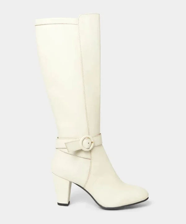 New Joe Browns About Town Tall Leather Boots Winter White
