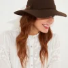 Fashion Joe Browns Alexis Feather Trim Hat Chocolate