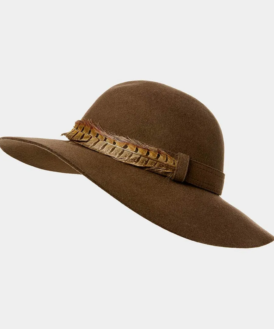 alexis_feather_trim_hat_1.webp Fashion Joe Browns Alexis Feather Trim Hat Chocolate