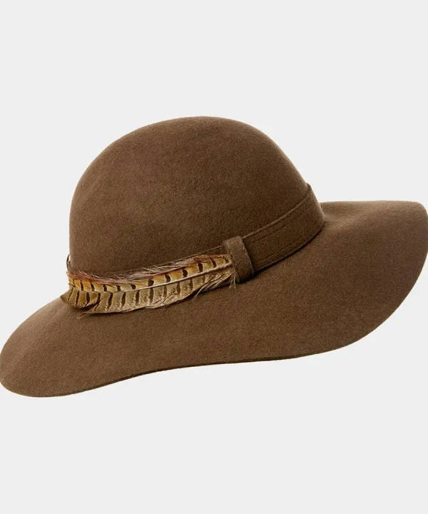 Fashion Joe Browns Alexis Feather Trim Hat Chocolate