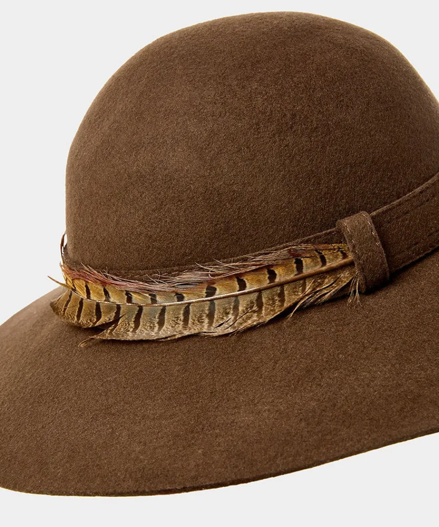 alexis_feather_trim_hat_3.webp Fashion Joe Browns Alexis Feather Trim Hat Chocolate