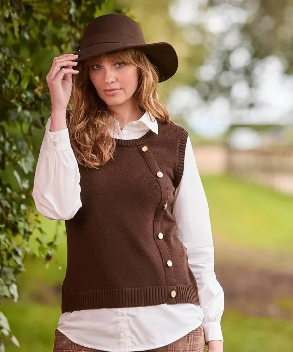 Fashion Joe Browns Alexis Feather Trim Hat Chocolate