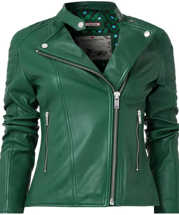 Clearance Joe Browns All In The Details Leather Jacket Green