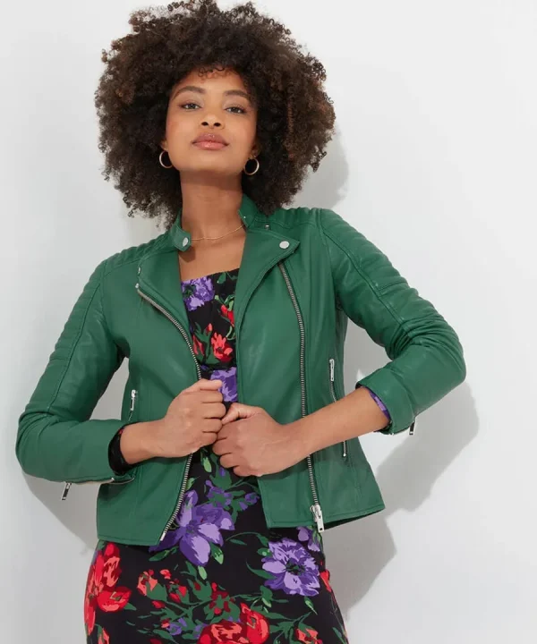 Clearance Joe Browns All In The Details Leather Jacket Green