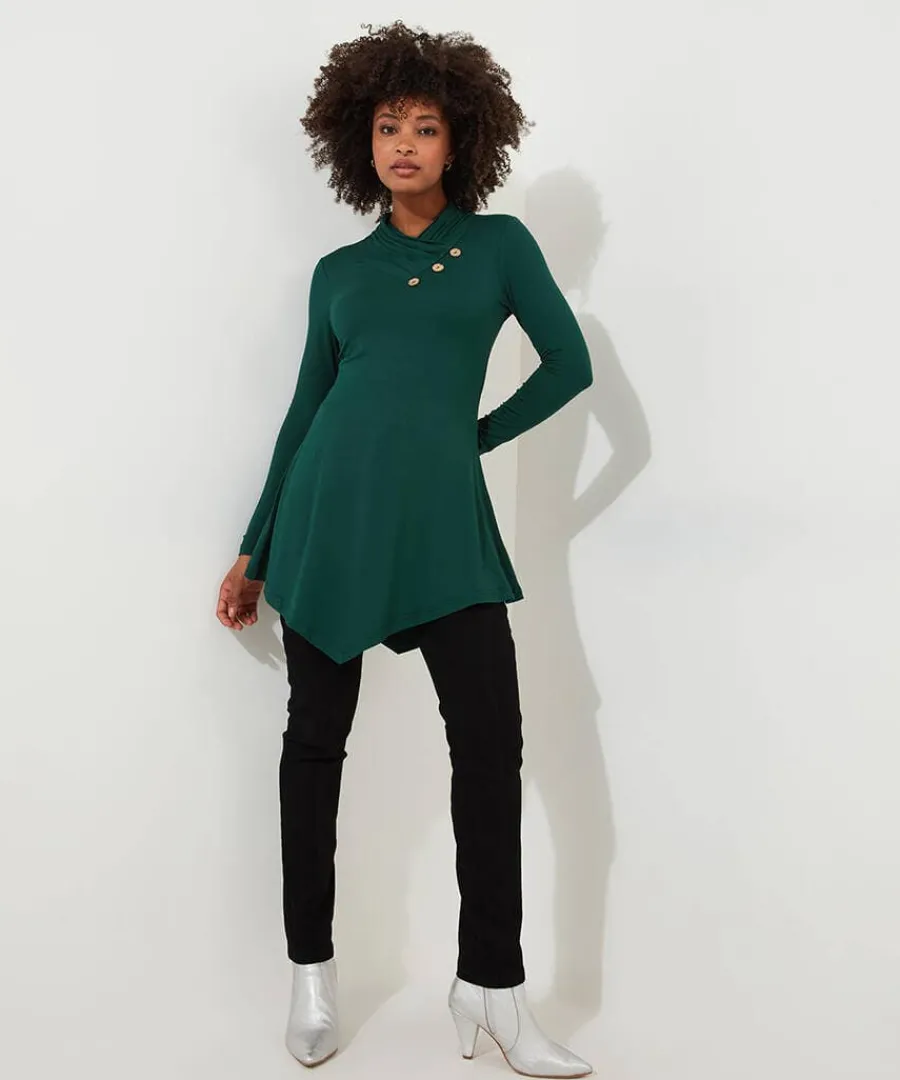 all_new_button_jersey_tun_2.webp Discount Joe Browns All New Button Jersey Tunic Forest Green