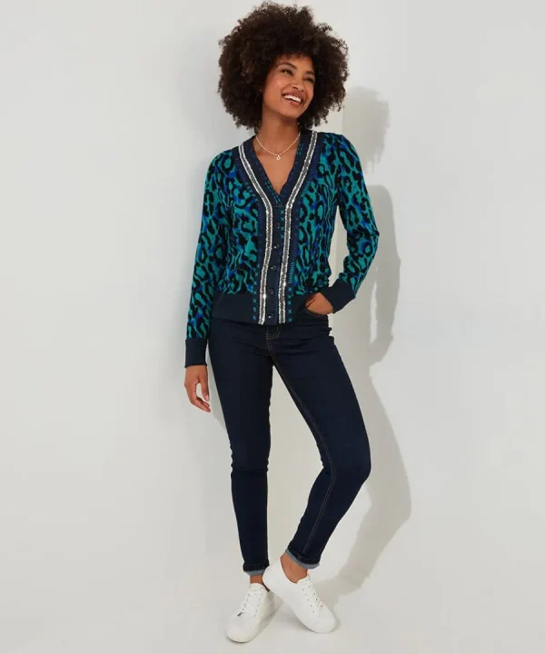 Store Joe Browns All The Fun Jersey Cardigan Blue