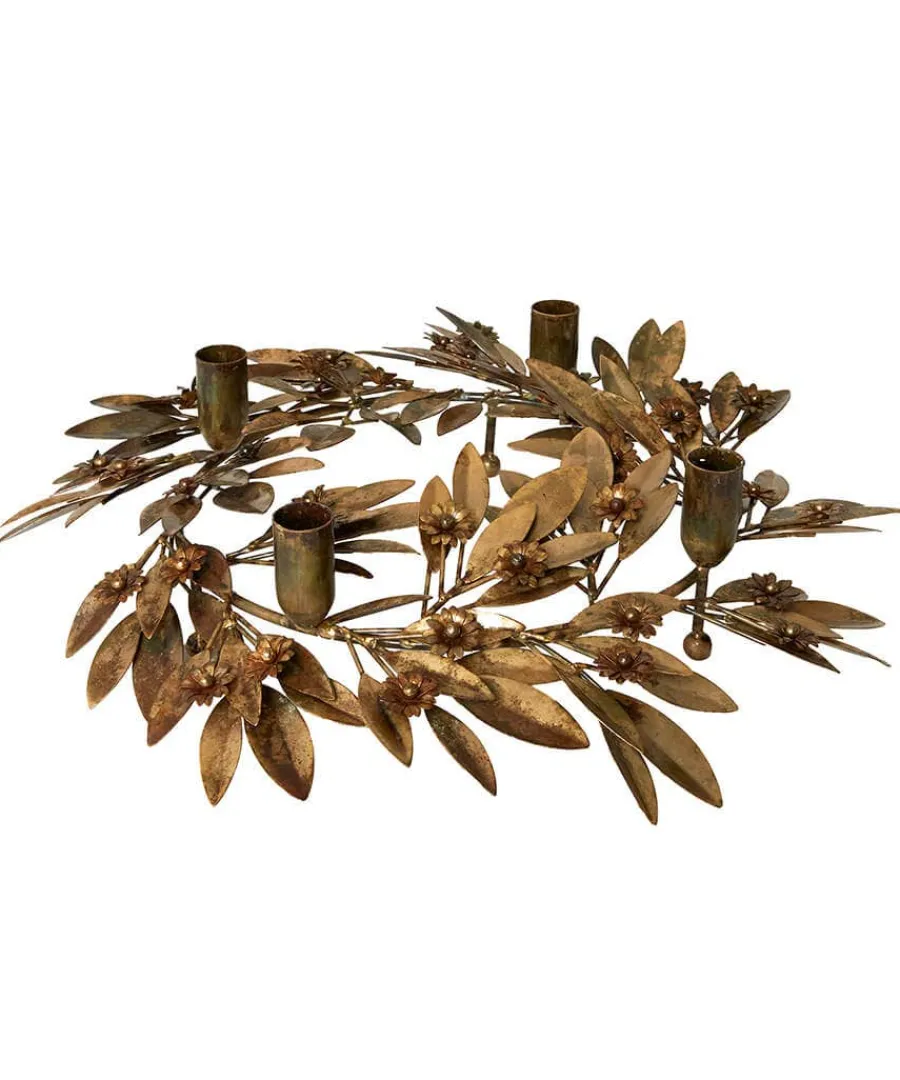 antique_gold_wreath_candl_1.webp Hot Joe Browns Antique Wreath Candle Holder Gold