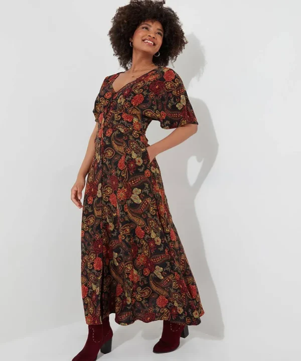 Best Sale Joe Browns Autumn Colours Dress Brown