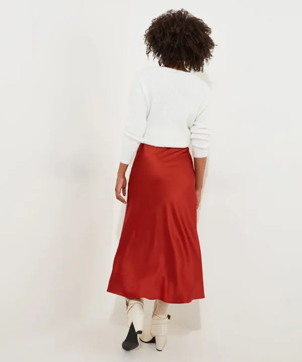 Flash Sale Joe Browns Autumn Days Satin Skirt Rust