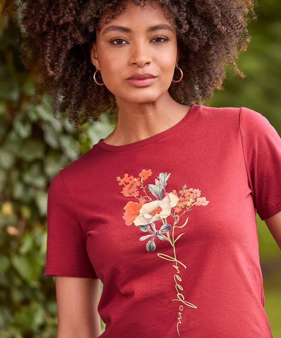 autumn_florals_tshirt_1.webp Best Sale Joe Browns Autumn Florals T-Shirt Berry