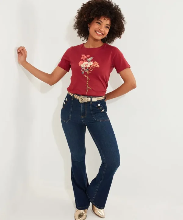 Best Sale Joe Browns Autumn Florals T-Shirt Berry