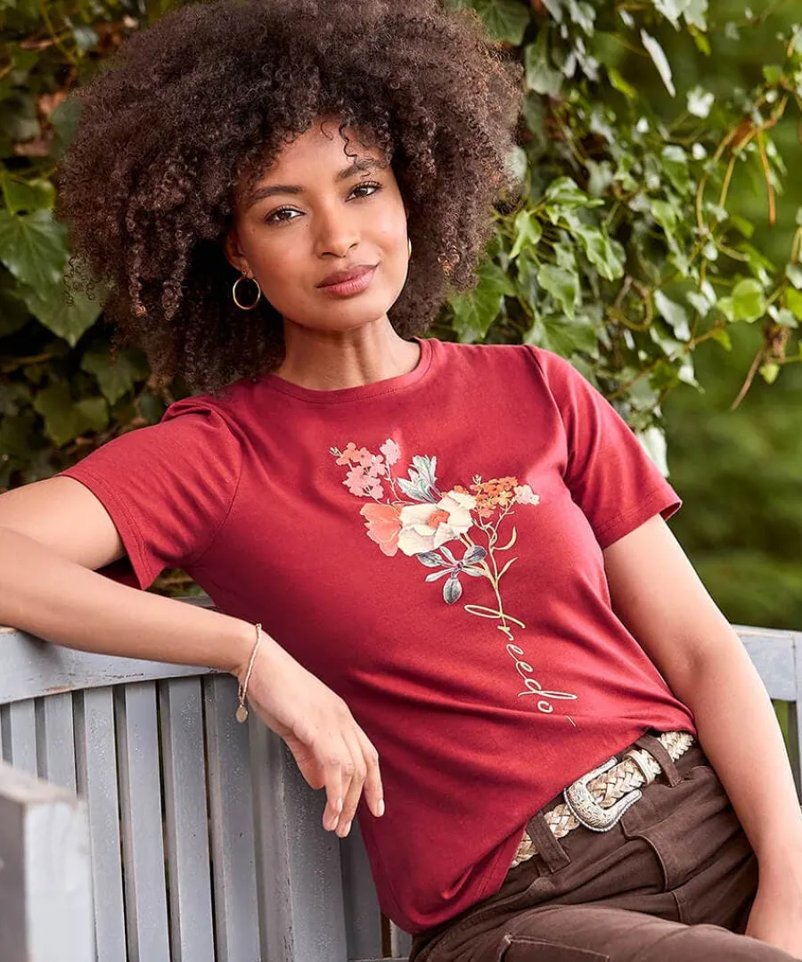 autumn_florals_tshirt_5.webp Best Sale Joe Browns Autumn Florals T-Shirt Berry