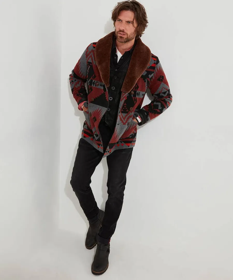 aztec_fur_collar_coat_2.webp Discount Joe Browns Aztec Fur Collar Coat Multi