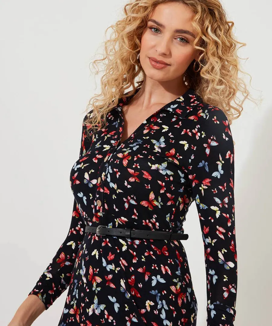 beautiful_butterfly_jerse_4.webp Clearance Joe Browns Beautiful Butterfly Jersey Dress Black