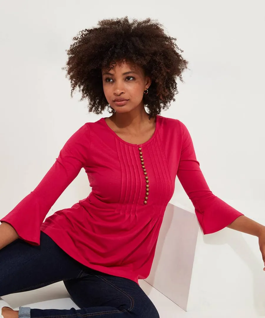 beautiful_button_longline_3.webp Sale Joe Browns Beautiful Button Longline Jersey Top Pink
