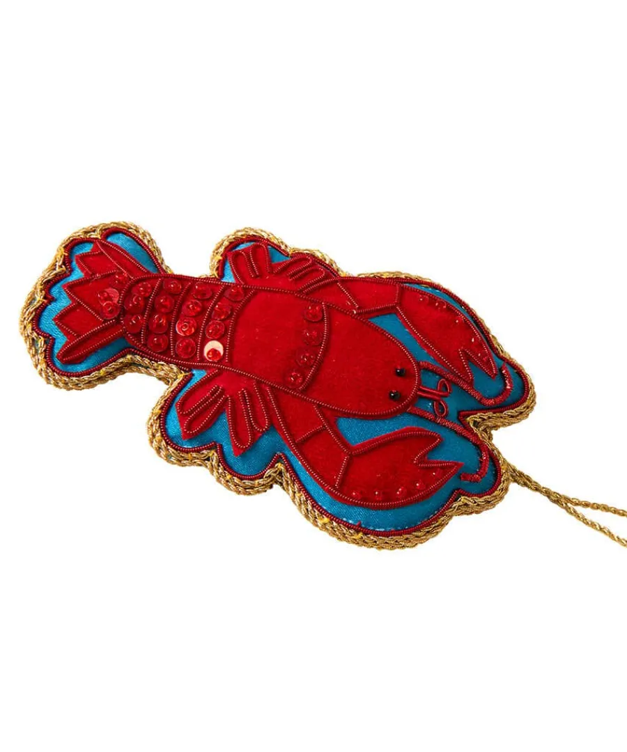 beautifully_embroidered_l_1.webp Shop Joe Browns Beautifully Embroide Lobster Christmas Ornament Red