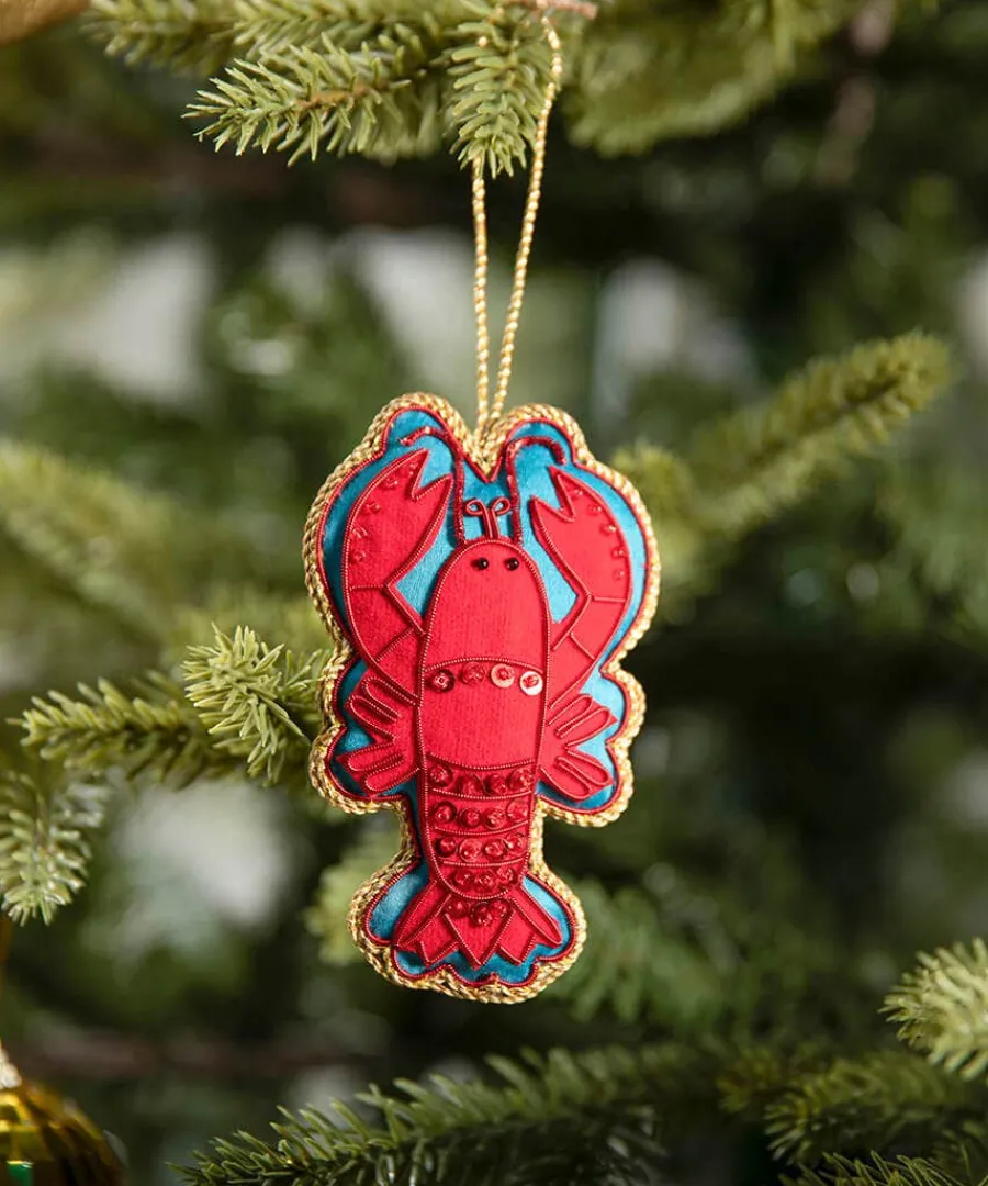 beautifully_embroidered_l_2.webp Shop Joe Browns Beautifully Embroide Lobster Christmas Ornament Red