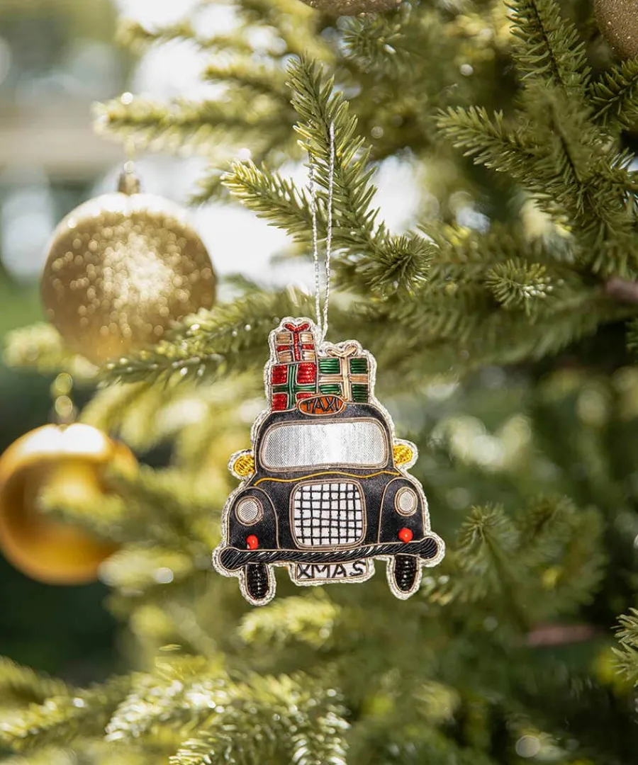 beautifully_embroidered_t_2.webp Outlet Joe Browns Beautifully Embroidered Taxi Christmas Ornament Black