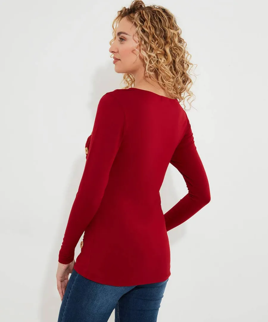 betsey_button_detail_jers_4.webp Best Sale Joe Browns Betsey Button Detail Jersey Top Berry