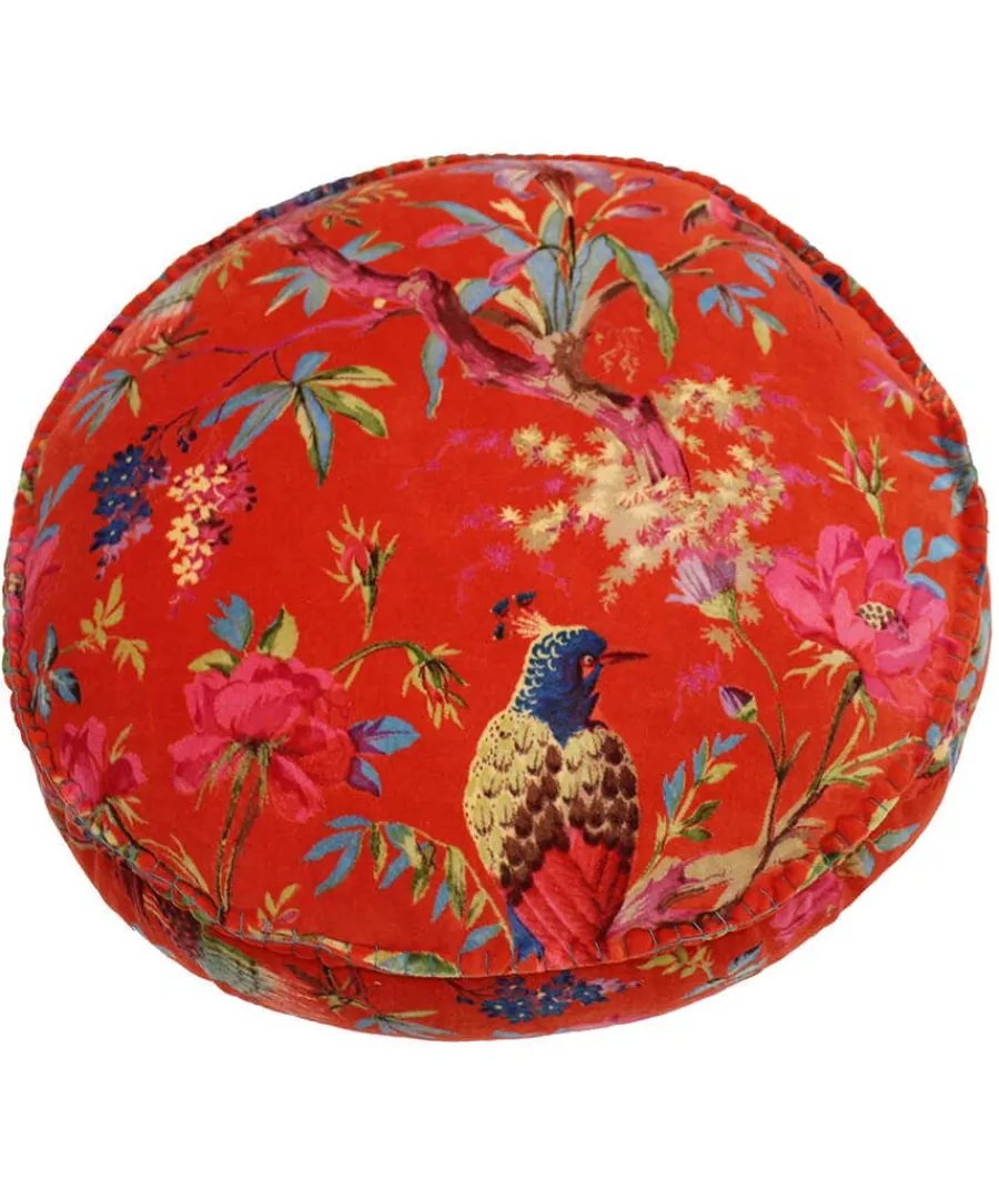 birds_of_paradise_round_c_0.webp Hot Joe Browns Birds Of Paradise Round Cushion Orange