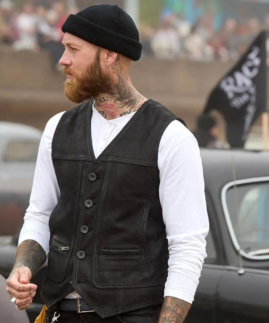 black_leather_waistcoat_5.webp Sale Joe Browns Leather Waistcoat Black