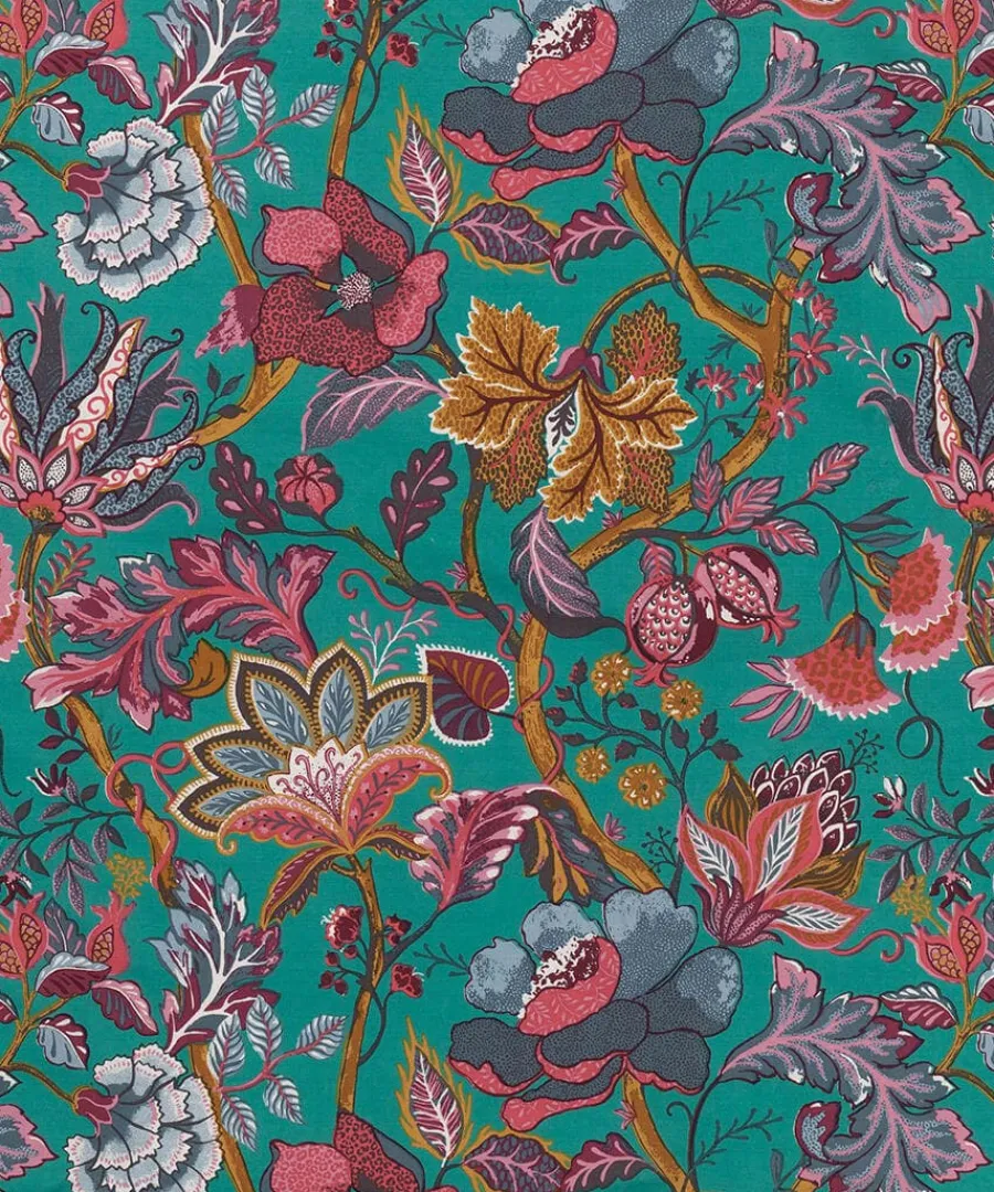 blue_savanna_leopard_flor_2.webp Discount Joe Browns Savanna Leopard Florals Cotton Slub Reversible Duvet Set Blue