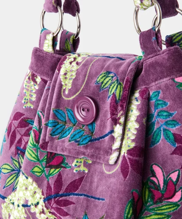 Clearance Joe Browns Botanical Mist Velvet Bag Purple