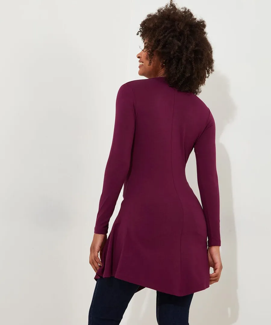 button_detail_jersey_tuni_3.webp Hot Joe Browns Button Detail Jersey Tunic Top Berry