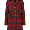 Discount Joe Browns Camilla Checked Longline Coat Red