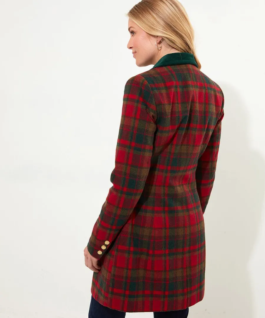 camilla_checked_longline__3.webp Discount Joe Browns Camilla Checked Longline Coat Red