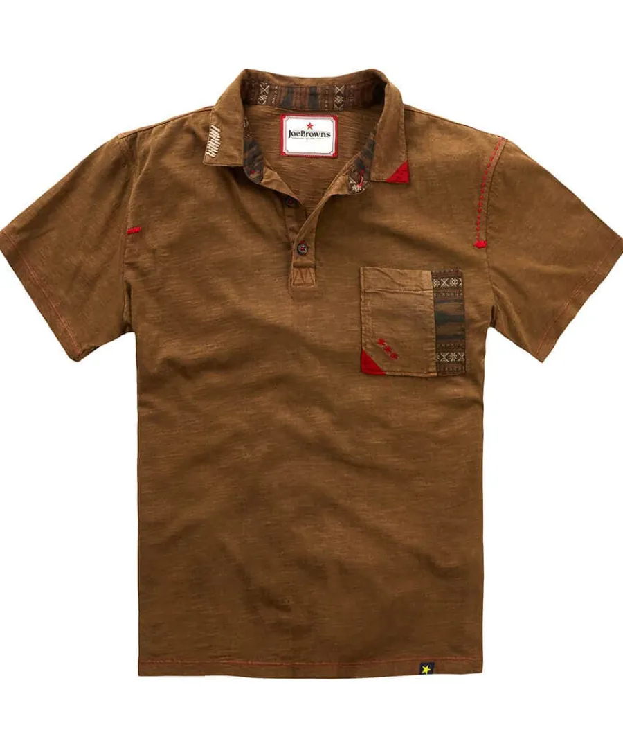 casually_customised_polo__0.webp Hot Joe Browns Casually Customised Polo Shirt Brown
