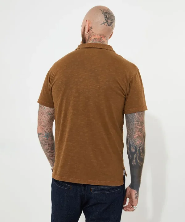 Hot Joe Browns Casually Customised Polo Shirt Brown