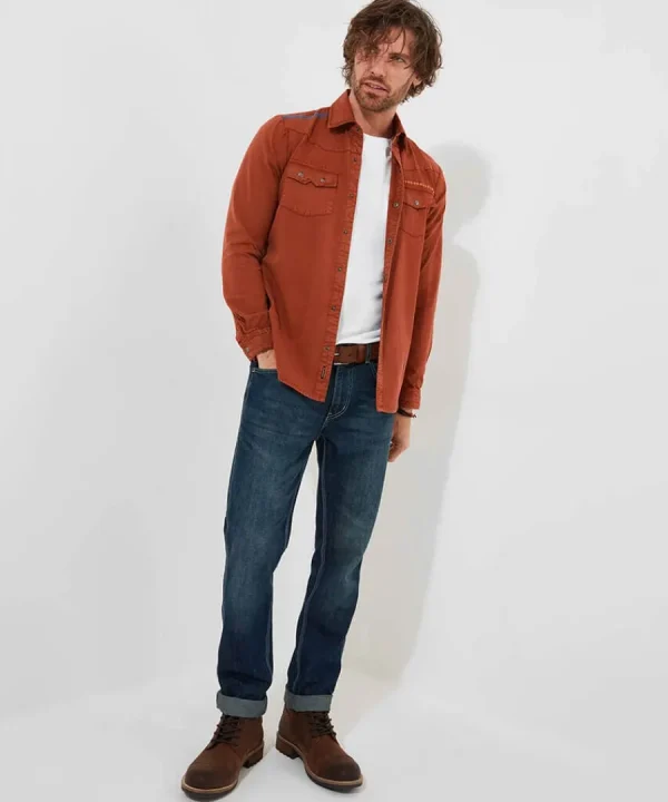 Discount Joe Browns Casually Customised Shirt Burnt Orange