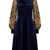 Cheap Joe Browns Celeste Stretch Velvet Dress Navy