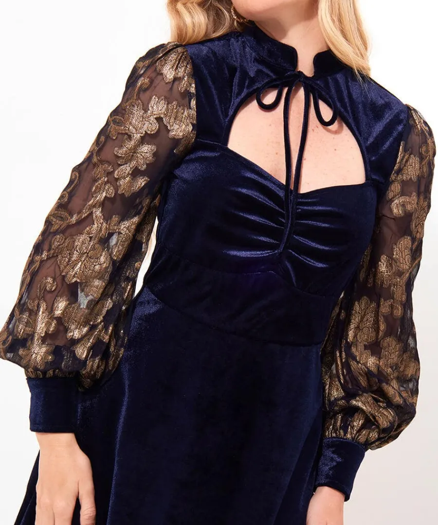 celeste_stretch_velvet_dr_4.webp Cheap Joe Browns Celeste Stretch Velvet Dress Navy