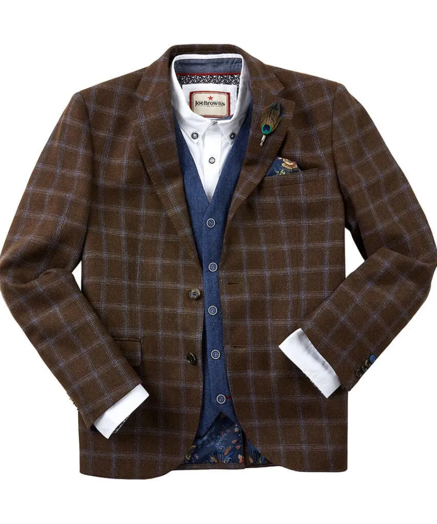 charming_check_blazer_0.webp Discount Joe Browns Charming Check Blazer Brown