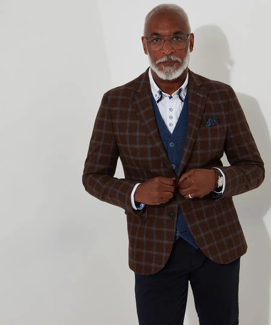 charming_check_blazer_1.webp Discount Joe Browns Charming Check Blazer Brown