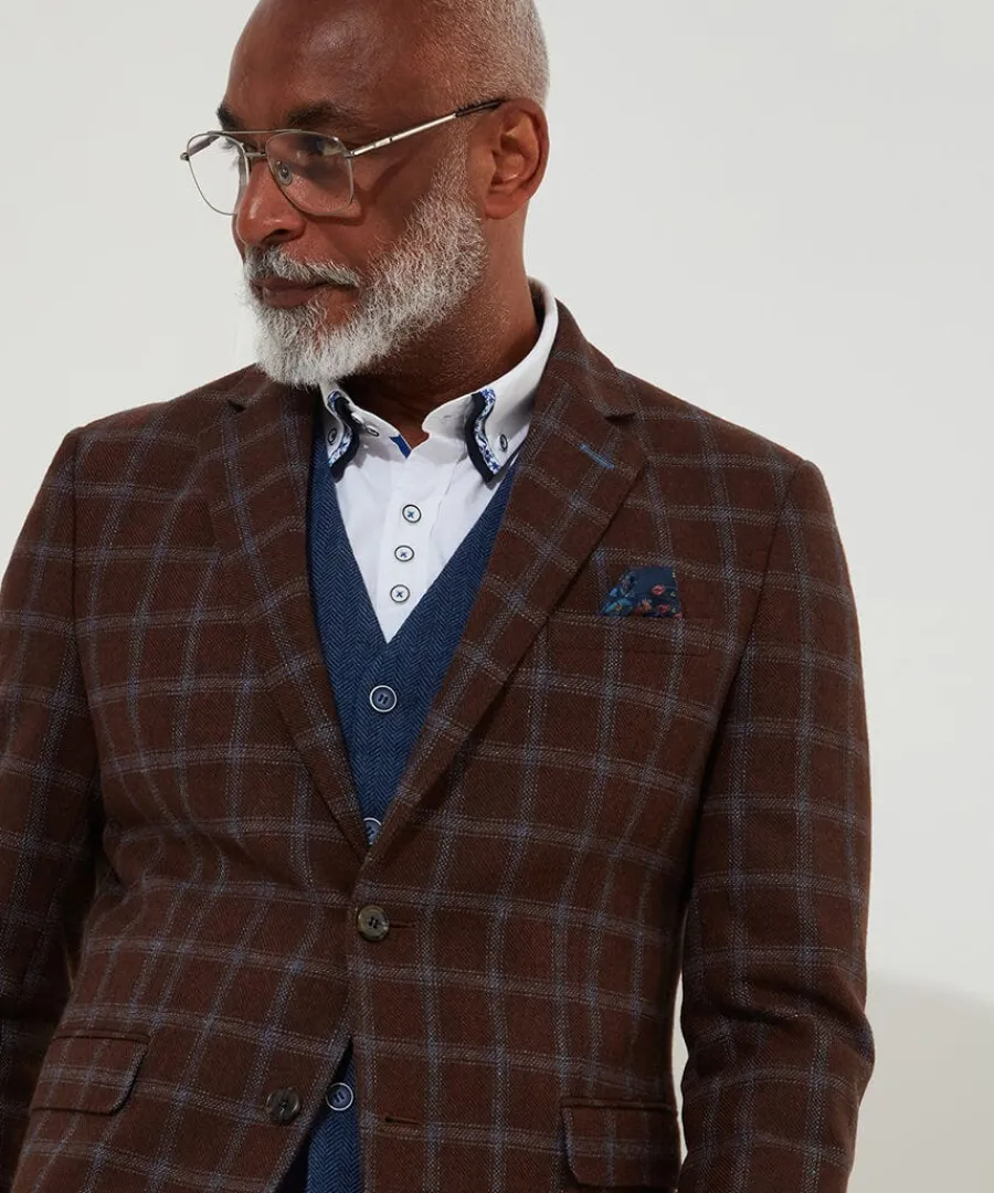 charming_check_blazer_3.webp Discount Joe Browns Charming Check Blazer Brown