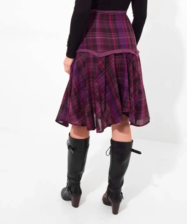 Hot Joe Browns Charming Check Skirt Purple