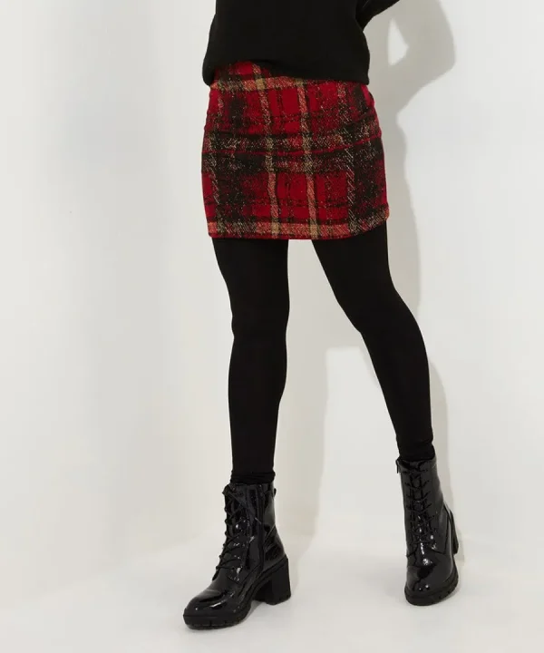 Outlet Joe Browns Charming Check Skirted Leggings Red