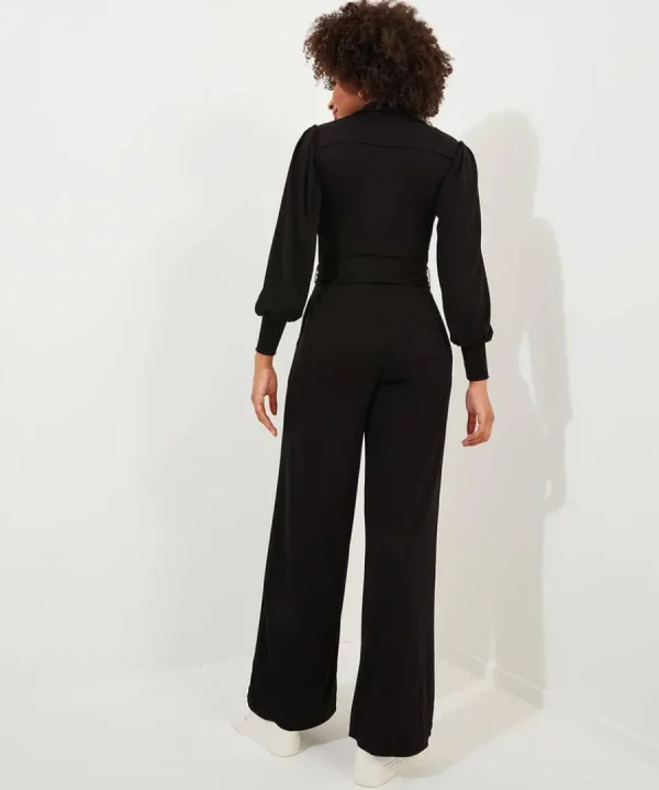 Fashion Joe Browns Charming Zipped Jumpsuit Black / Blue