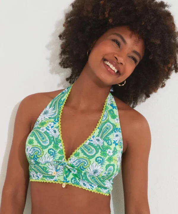 Shop Joe Browns Coconut Bay Bikini Top Green Multi