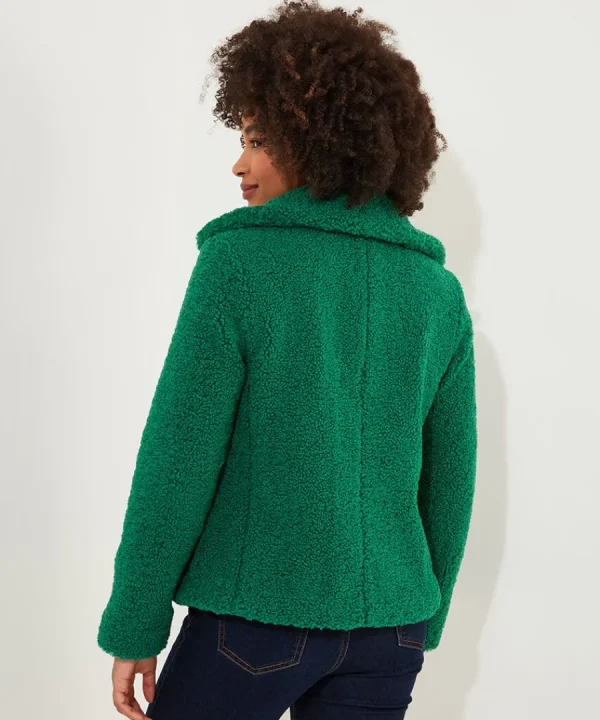 Cheap Joe Browns Cosy And Cute Teddy Jacket Green / Ochre