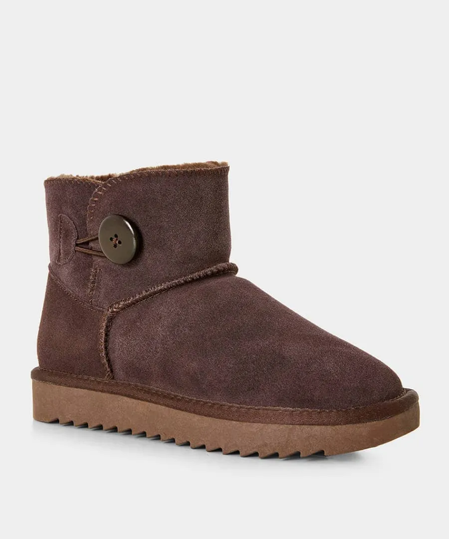cosy_button_trim_suede_bo_1.webp Discount Joe Browns Cosy Button Trim Suede Boots Dark Brown