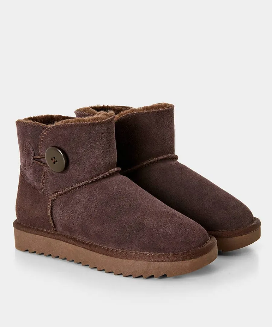 cosy_button_trim_suede_bo_2.webp Discount Joe Browns Cosy Button Trim Suede Boots Dark Brown