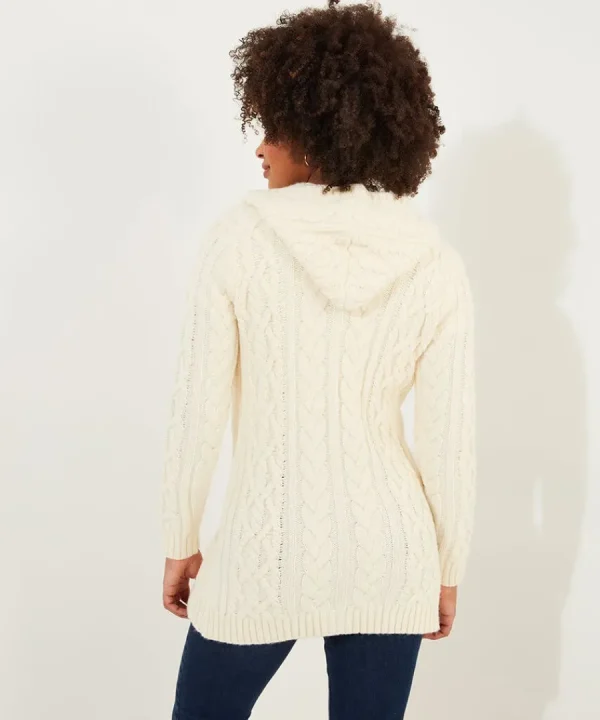 Cheap Joe Browns Cosy Cable Hooded Cardigan Cream