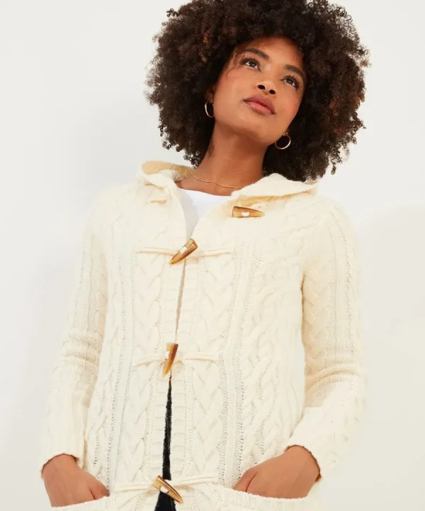 Cheap Joe Browns Cosy Cable Hooded Cardigan Cream