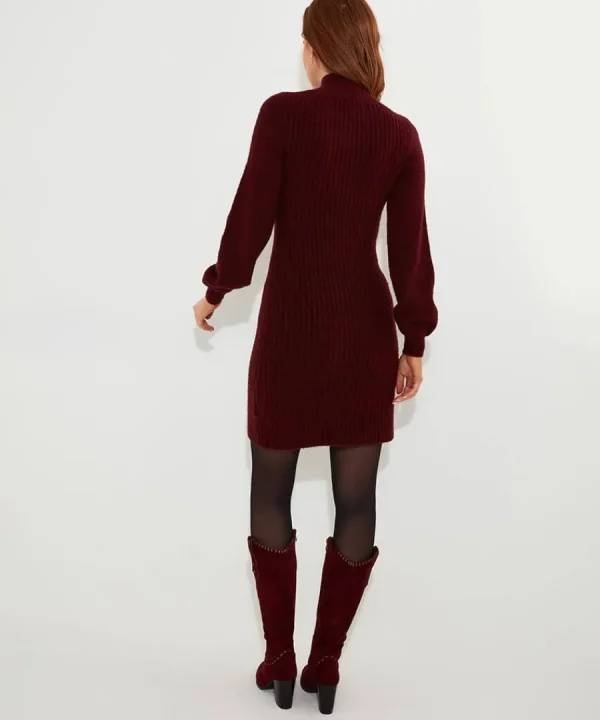 Hot Joe Browns Cosy Cable Jumper Dress Berry