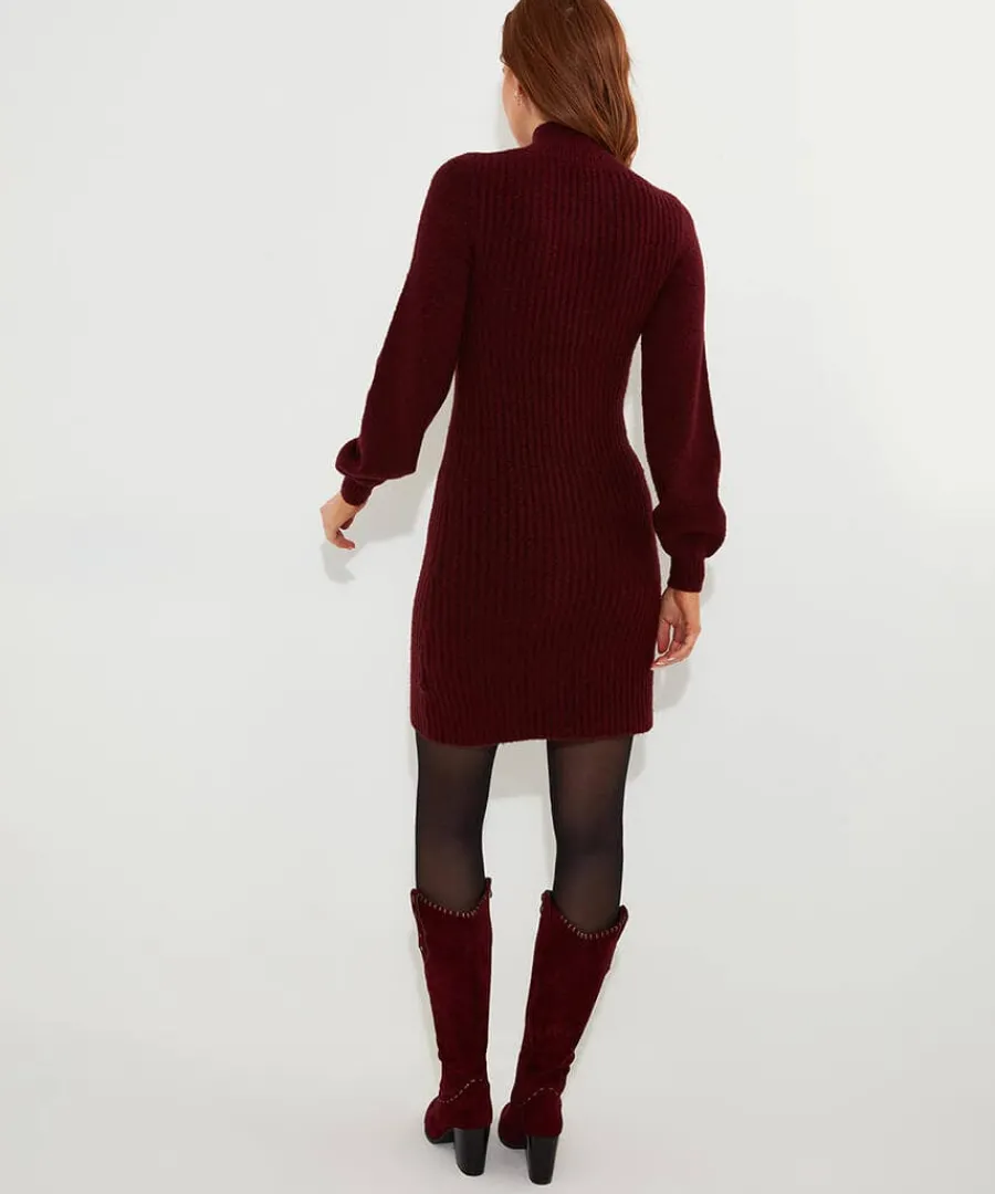 cosy_cable_jumper_dress_3.webp Hot Joe Browns Cosy Cable Jumper Dress Berry