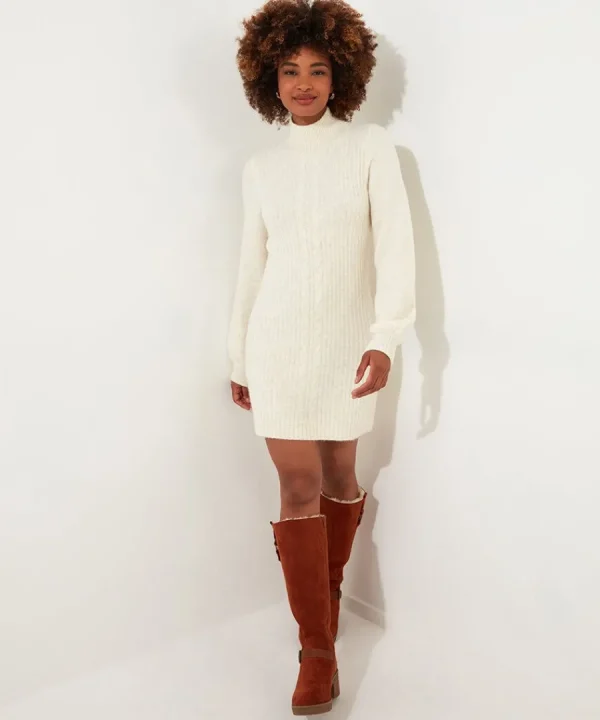 Fashion Joe Browns Cosy Nights Knitted Dress Cream